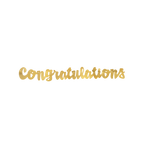 Gold congratulations script banner graduation theme from Parte Haus party supply store in Bethesda Maryland