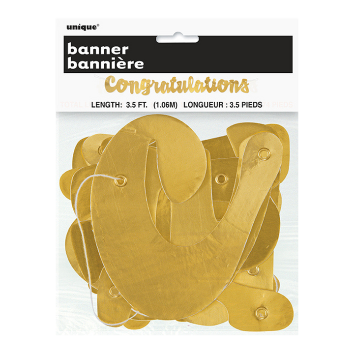 Gold "Congratulations" Banner