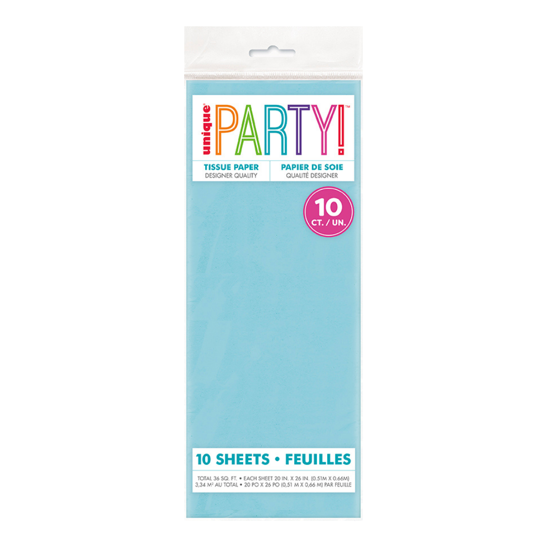Baby Blue Tissue Paper, 10 Sheets