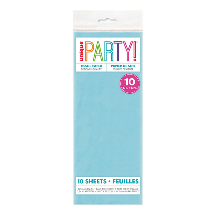 Baby Blue Tissue Paper, 10 Sheets