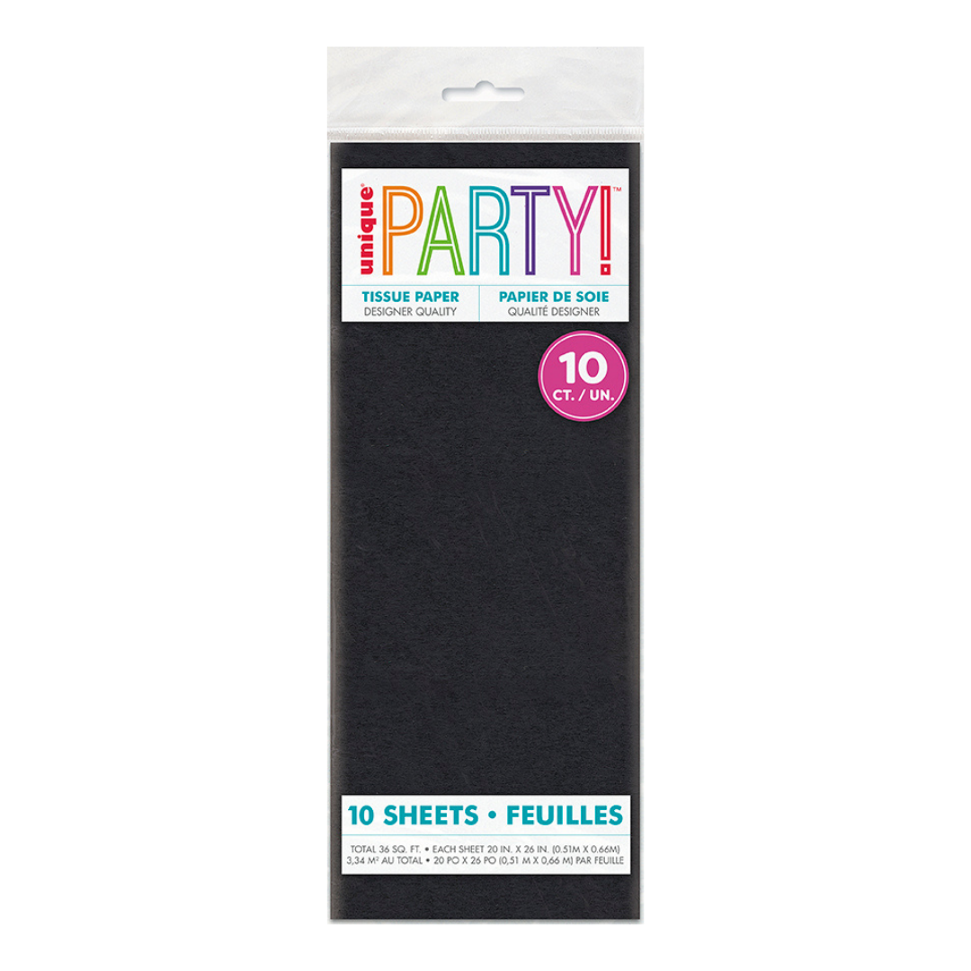 Black Tissue Paper, 10 Sheets