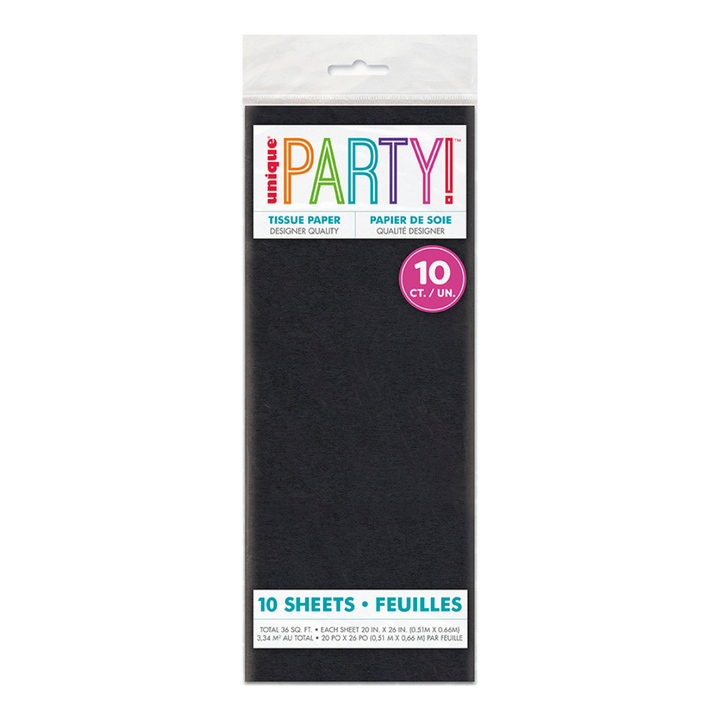 Black Tissue Paper, 10 Sheets