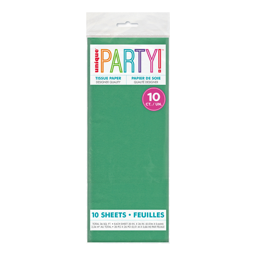 Green Tissue Paper, 10 Sheets