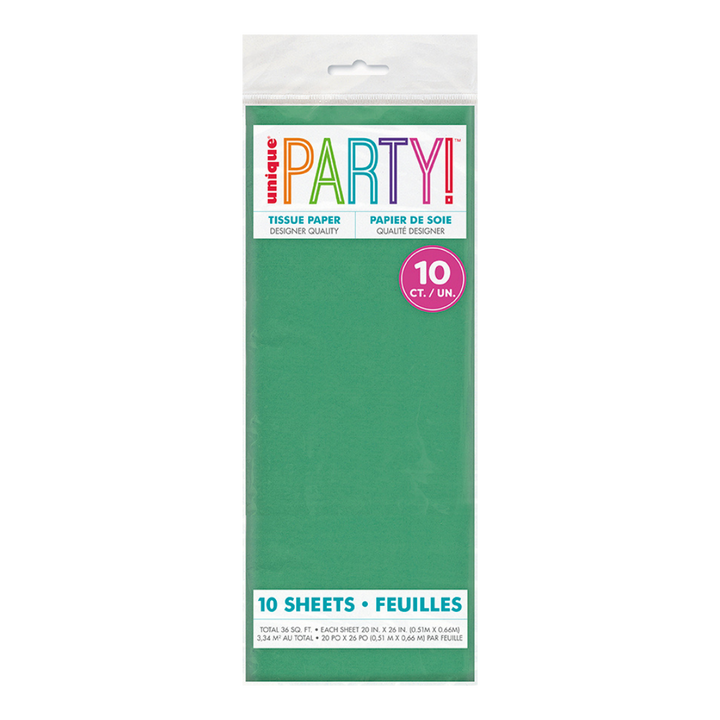 Green Tissue Paper, 10 Sheets