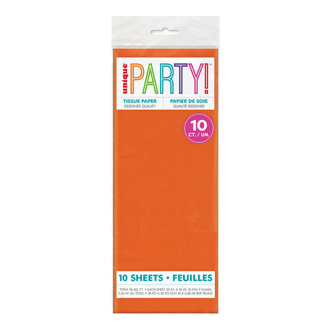 Orange Tissue Paper, 10 Sheets