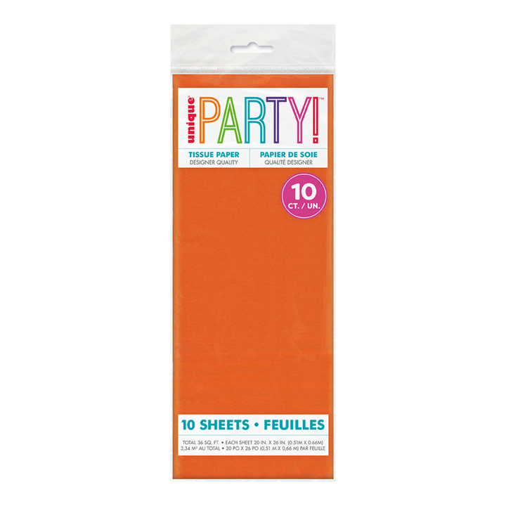 Orange Tissue Paper, 10 Sheets