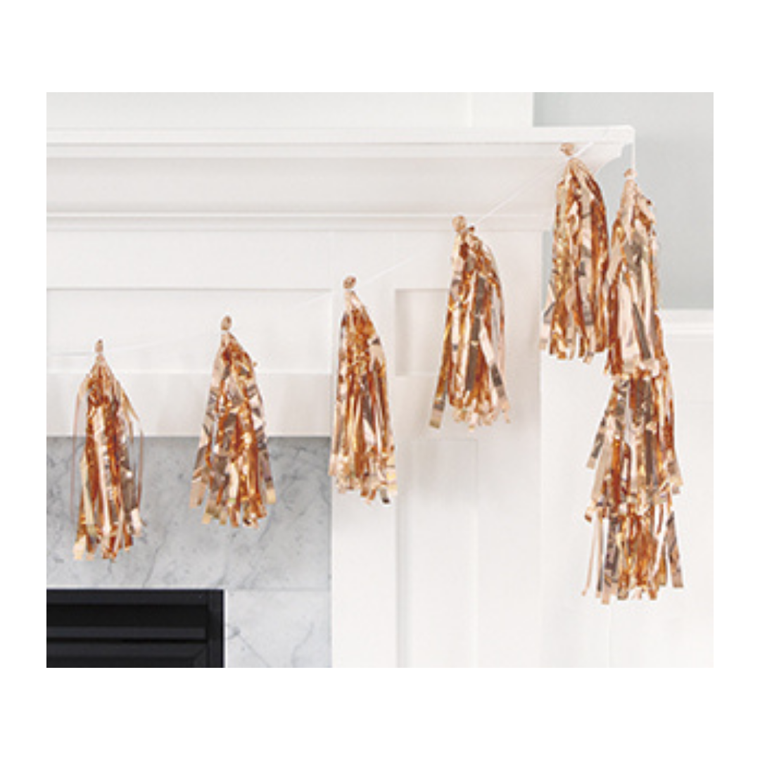 Rose Gold Foil Tassel Garland