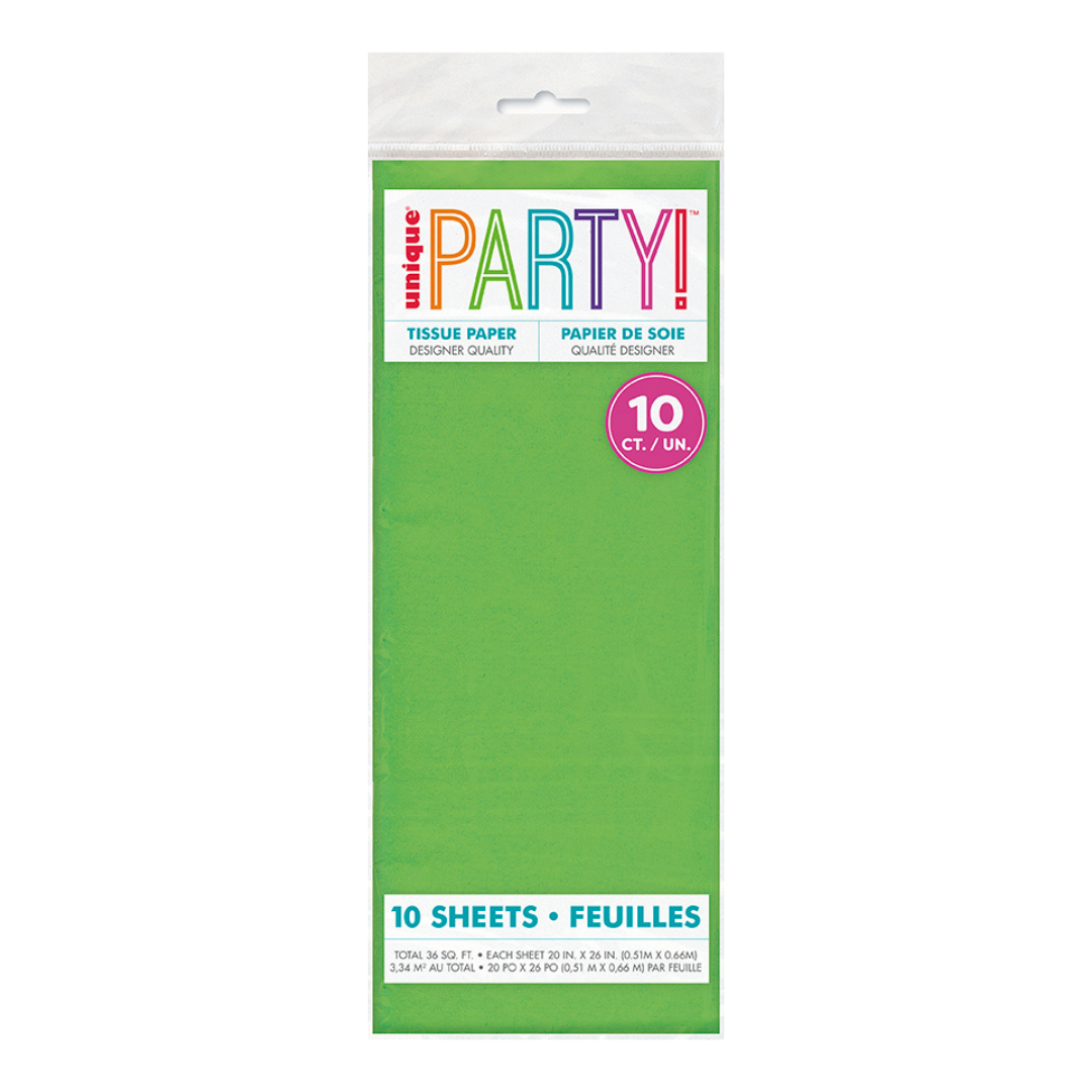 Lime Green Tissue Paper, 10 Sheets