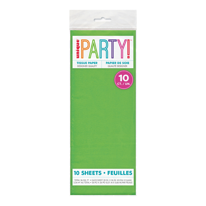 Lime Green Tissue Paper, 10 Sheets