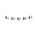 Black and silver tassel garland shiny streamer banner for celebration from Parte Haus party supply store in Bethesda MD