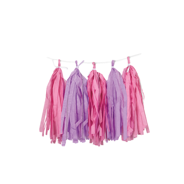 Pink & Purple Tissue Paper Tassel Garland