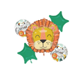 Green and orange lion balloon bouquet for birthday theme from Parte Haus party supply store in Bethesda MD