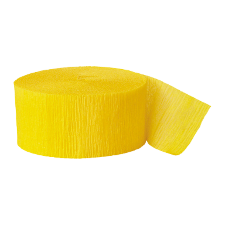 Hot Yellow Crepe Streamers