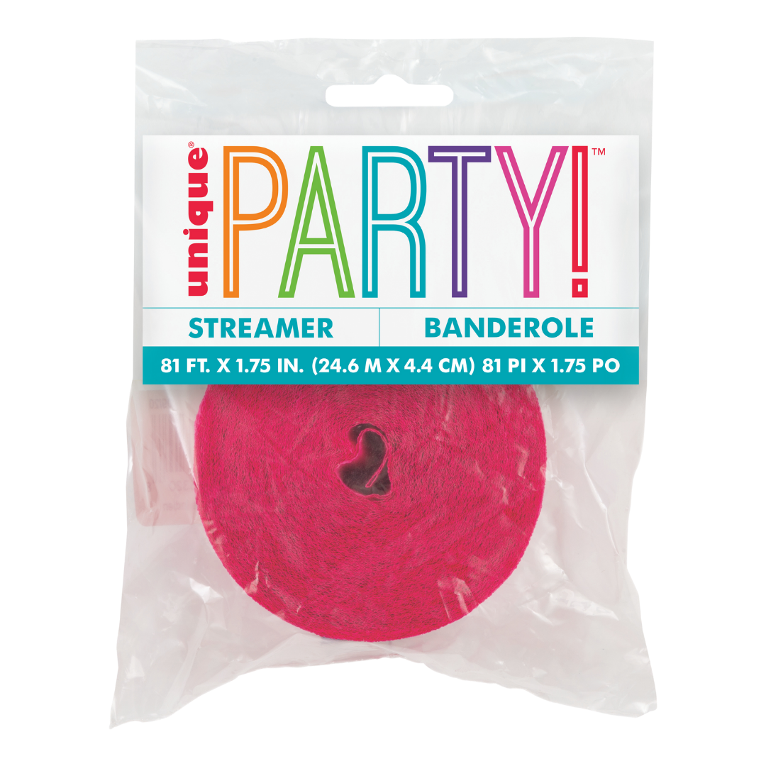 Hot Pink Crepe Streamers