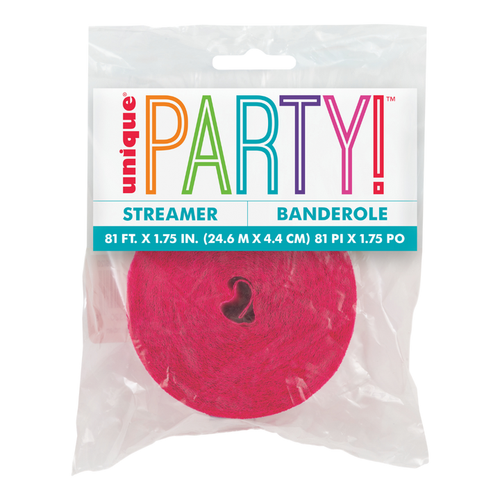 Hot Pink Crepe Streamers