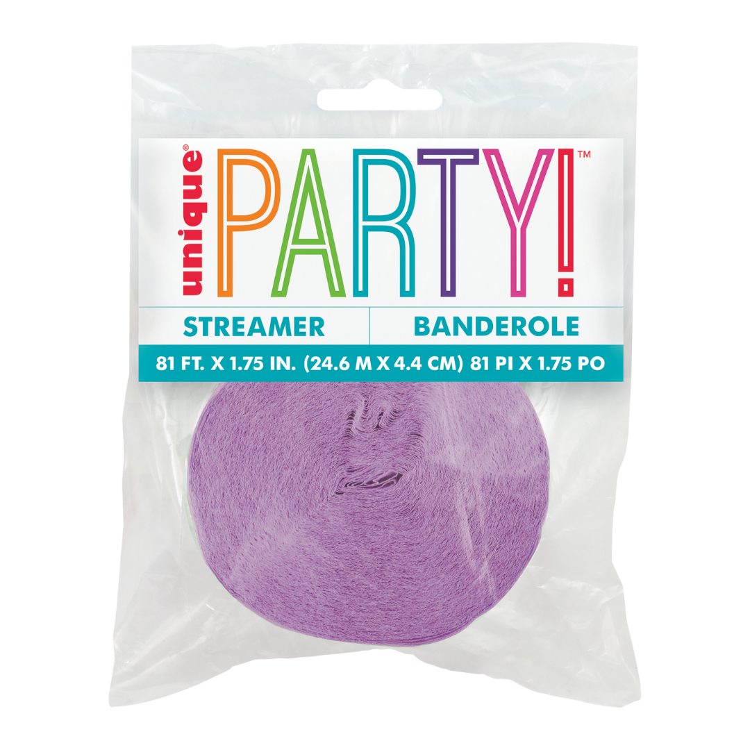 Lavender Crepe Streamers