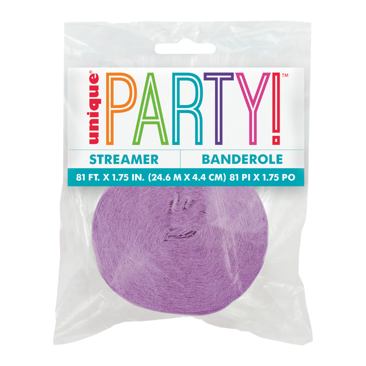 Lavender Crepe Streamers