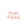 Rose gold happy birthday banner decoration for birthday from Parte Haus party supply store in Bethesda Maryland