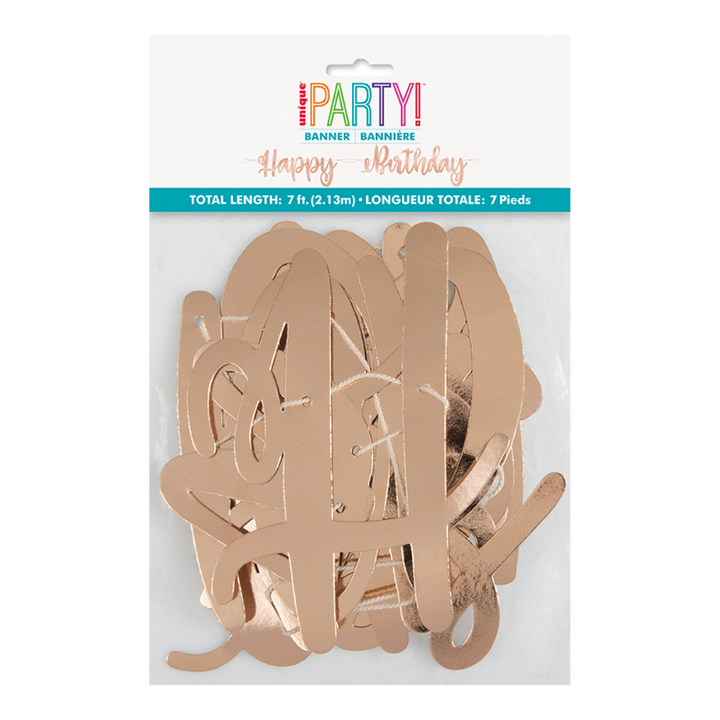 Rose Gold "Happy Birthday" Banner