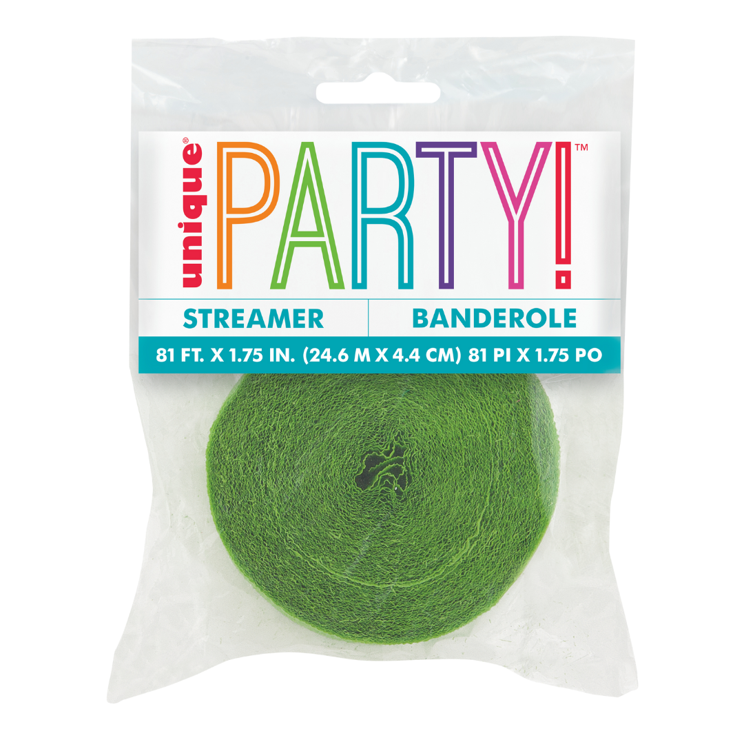 Lime Green Crepe Streamers