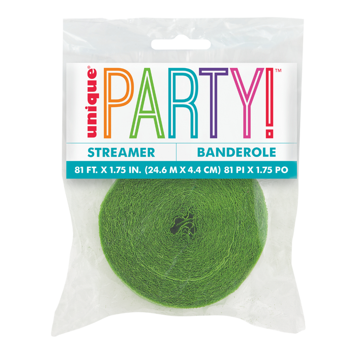 Lime Green Crepe Streamers