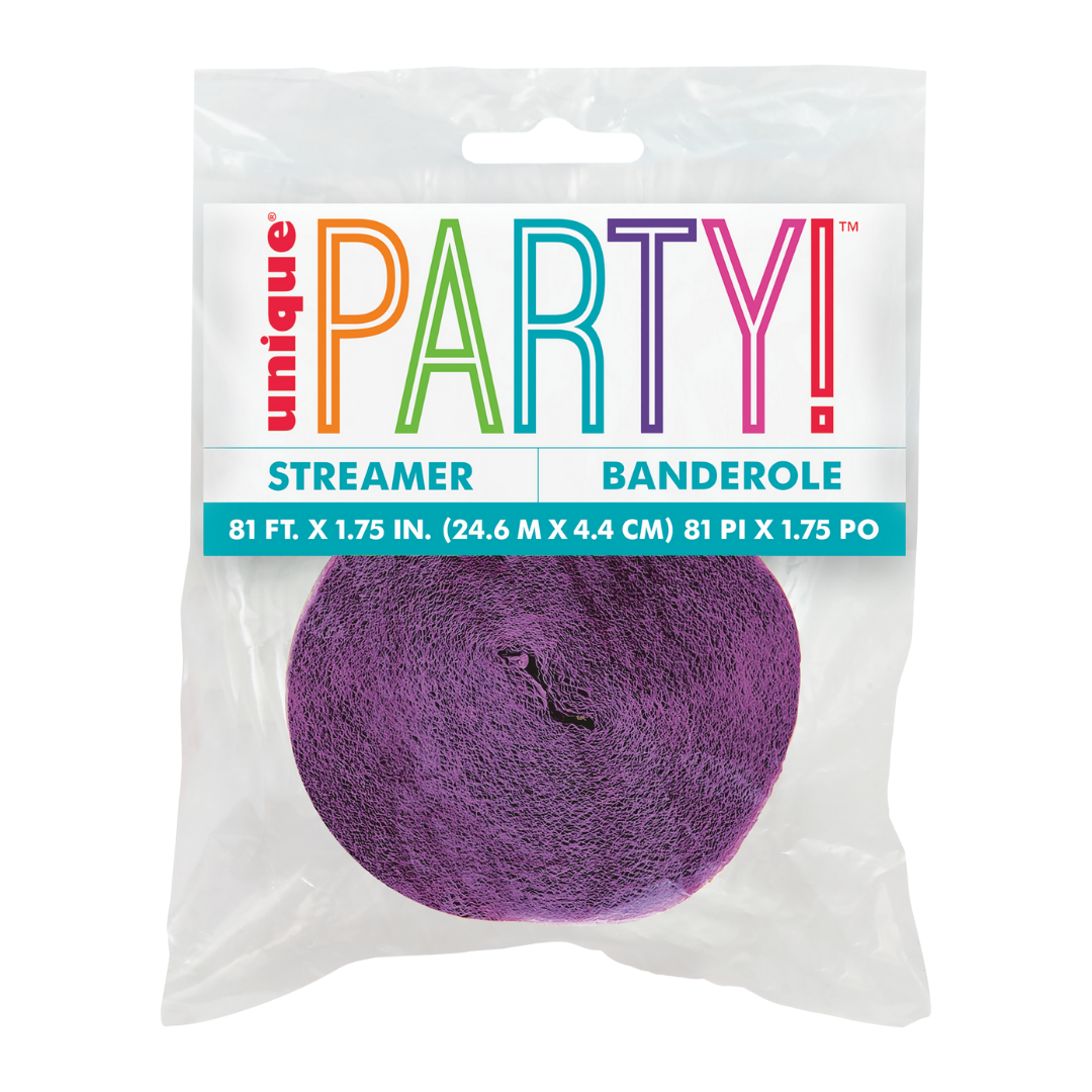 Purple Crepe Streamers