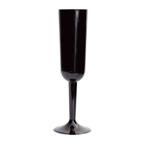 Black plastic champagne flute modern drinkware for celebration from Parte Haus party supply store in Bethesda Maryland