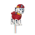 Red and white dog piñata shaped like a fire pup birthday theme from Parte Haus party supply store in Bethesda MD