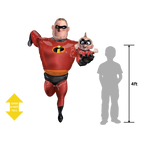 Red Incredibles superhero balloon with child design birthday theme from Parte Haus party supply store in Bethesda MD