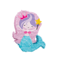 Pink and blue mermaid piñata with crown and wand for birthday party from Parte Haus party supply store in Bethesda MD