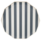 Midnight Blue Cabana Stripe Dinner Plates