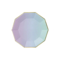 Iridescent pastel octagon plate with gold rim from Parte Haus party supply store in Bethesda Maryland