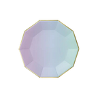 Iridescent pastel octagon plate with gold rim from Parte Haus party supply store in Bethesda Maryland