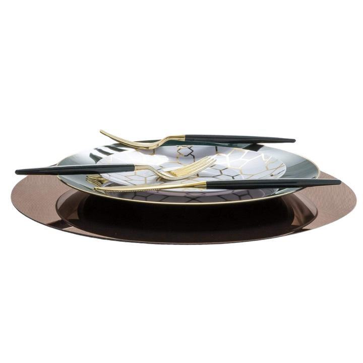 13" Bronze Round Light Weight Mirror Charger Plate