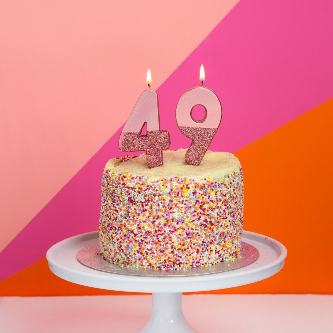 Rose Gold Ombre Glitter 0-9 Number Candles
