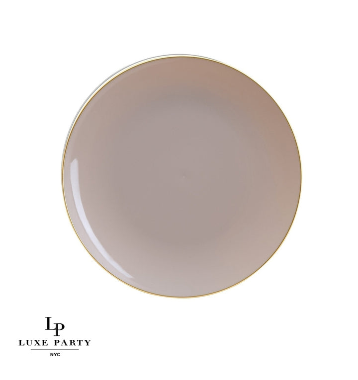 Linen Gold Rimmed Plastic Plates