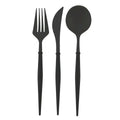 Black Plastic Cutlery - 24 pcs