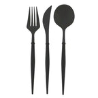 Black Plastic Cutlery - 24 pcs
