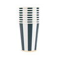 Midnight Blue and White Cabana Stripe Paper Cups