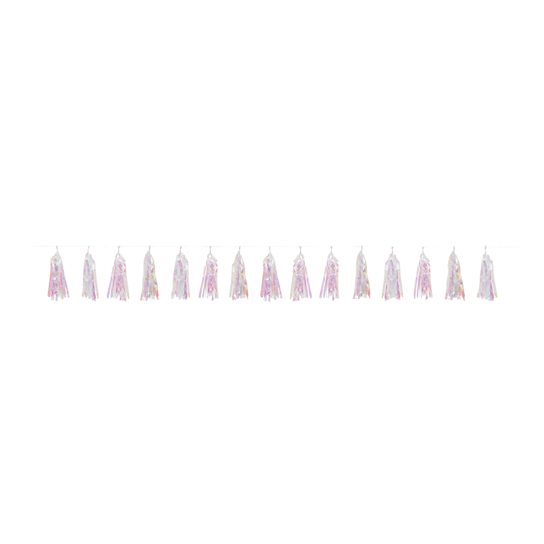 Iridescent Unicorn Birthday Foil Tassel Garland