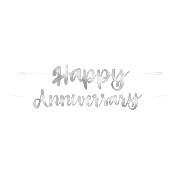 Silver "Happy Anniversary" Banner