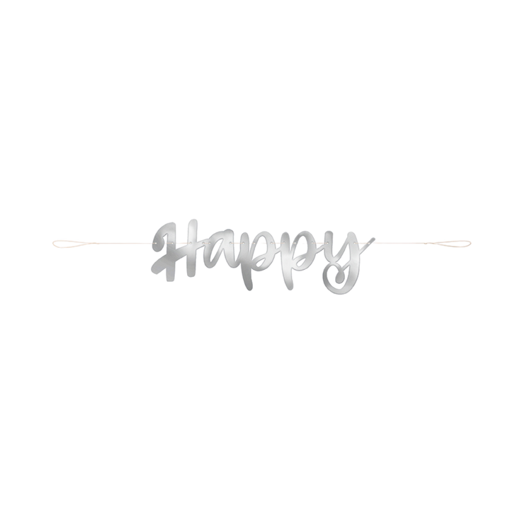 Silver "Happy Anniversary" Banner
