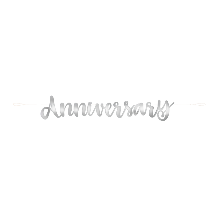 Silver "Happy Anniversary" Banner