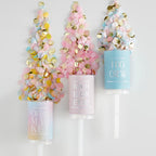 Pastel gold confetti poppers with colorful confetti bachelorette theme from Parte Haus party supply store in Bethesda MD