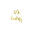 Gold oh baby banner baby shower decoration from Parte Haus party supply store in Bethesda MD