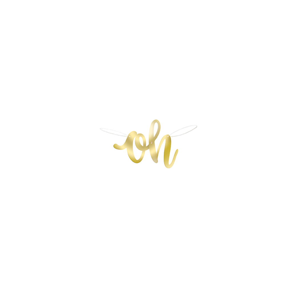 Gold "Oh Baby" Foil Script Banner
