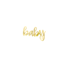Gold baby script cake topper for baby shower from Parte Haus party supply store in Bethesda Maryland