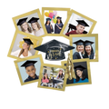 Black and gold graduation photo frame with cap and tassel for graduation from Parte Haus party supply store in Bethesda MD