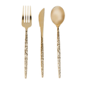Gold Hammered Reusable Cutlery Set | 30 Pieces