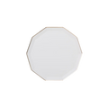 White octagon plate with gold trim elegant tableware for celebrations from Parte Haus party supply store in Bethesda MD